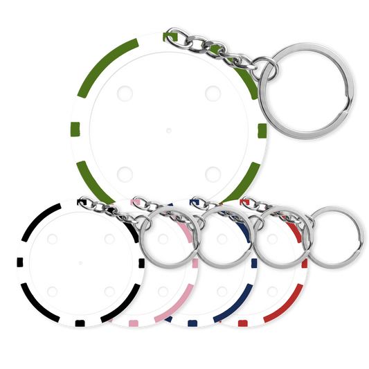 8-stripe poker chip keyring in 5 colors - Insert ready