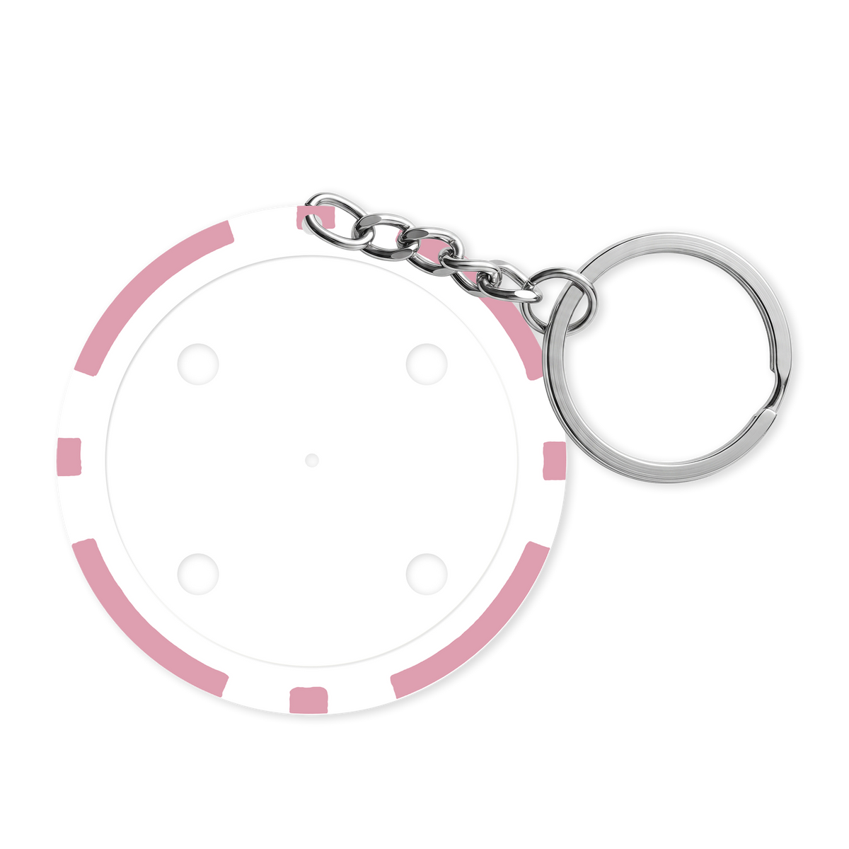Pink 8-stripe poker chip keyring - Insert ready
