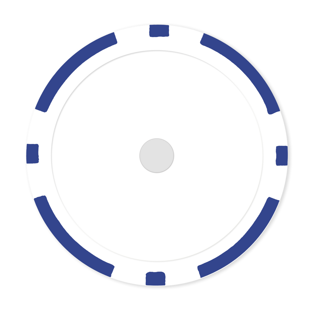 Blue 8-Stripe 11 .5 gram clay composite magnetic poker chip  - Insert ready