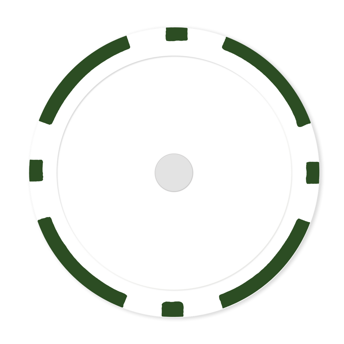 Green 8-Stripe 11 .5 gram clay composite magnetic poker chip  - Insert ready