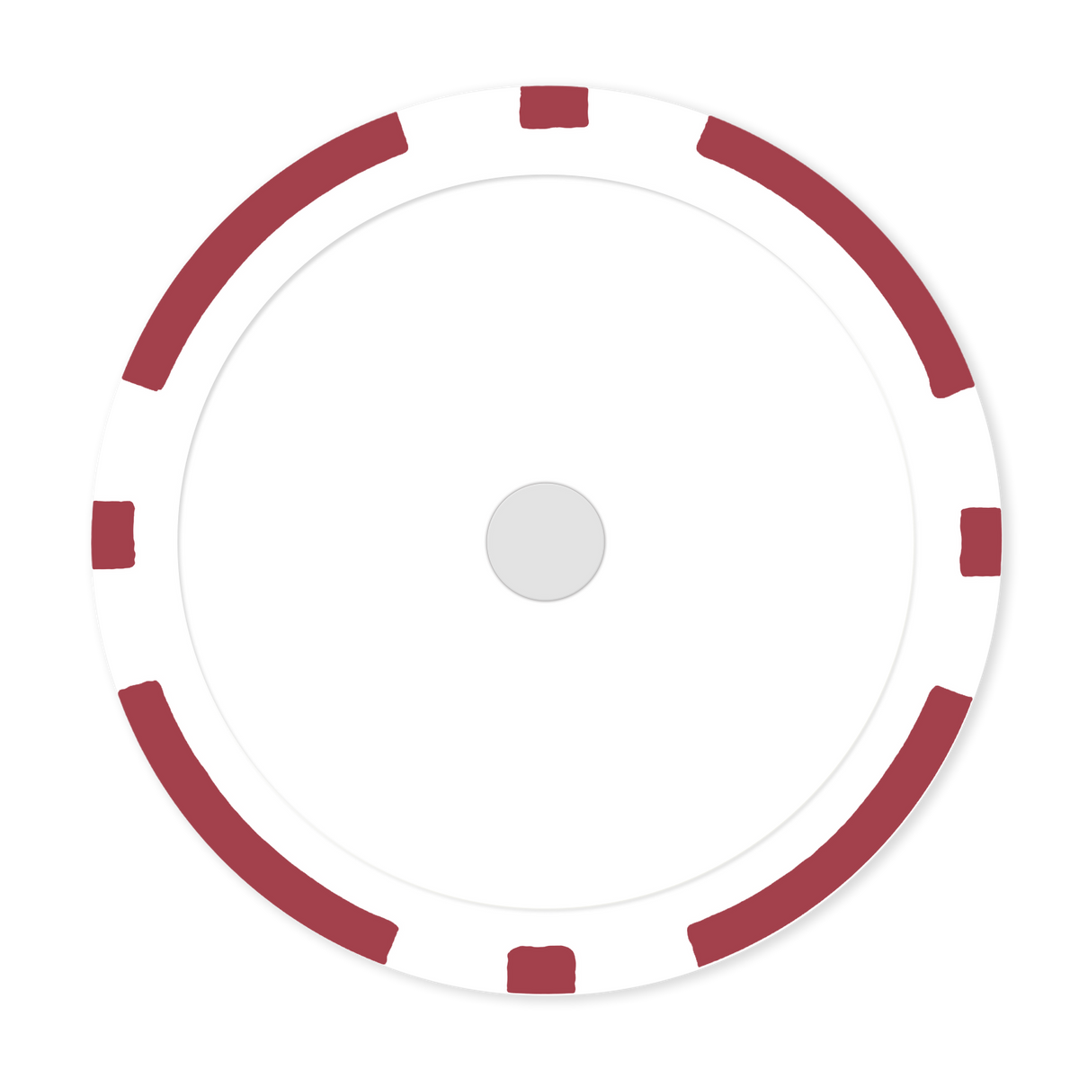 Red 8-Stripe 11 .5 gram clay composite magnetic poker chip  - Insert ready