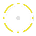 Yellow Magnetic 8-Stripe Blank Poker Chips - 11.5g, Insert Ready