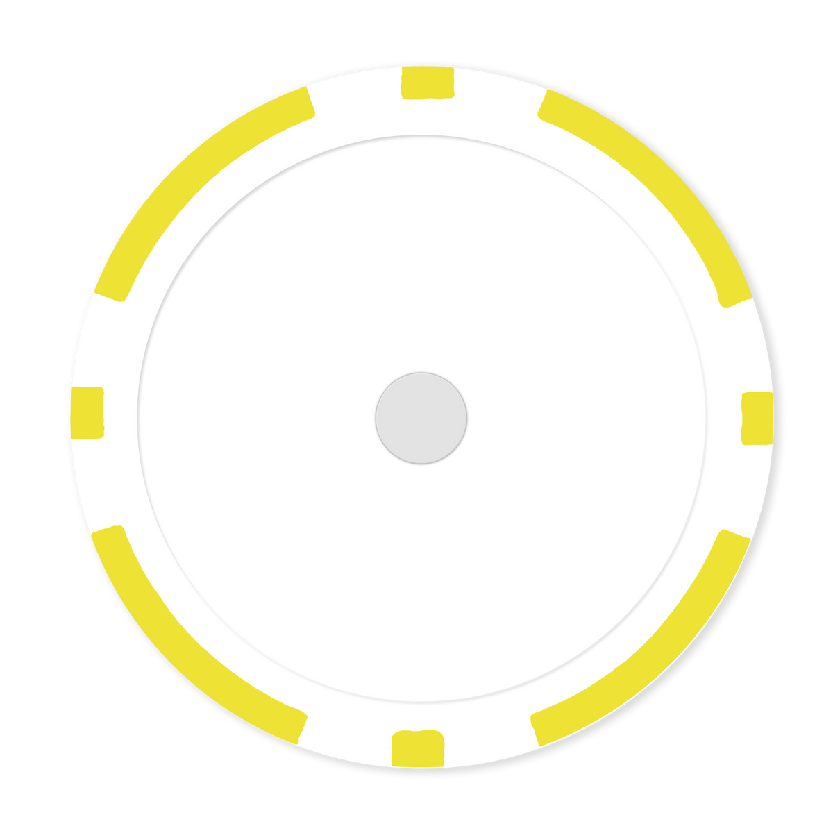 Yellow 8-Stripe 11 .5 gram clay composite magnetic poker chip  - Insert ready