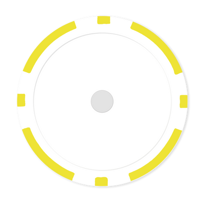 Yellow 8-Stripe 11 .5 gram clay composite magnetic poker chip  - Insert ready