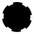 Black 6-Stripe Insert-Ready Blank Poker Chips - 11.5g, Recessed Center