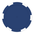 Blue 6-Stripe Insert-Ready Blank Poker Chips - 11.5g, Recessed Center