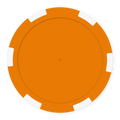 Orange 6-Stripe Insert-Ready Blank Poker Chips - 11.5g, Recessed Center