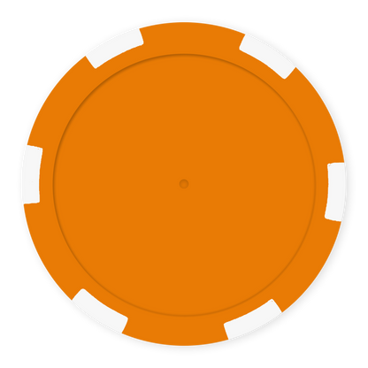 Orange 11 .5 gram clay composite 6-stripe poker chip - Insert ready