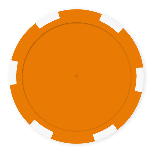 Orange 11 .5 gram clay composite 6-stripe poker chip - Insert ready