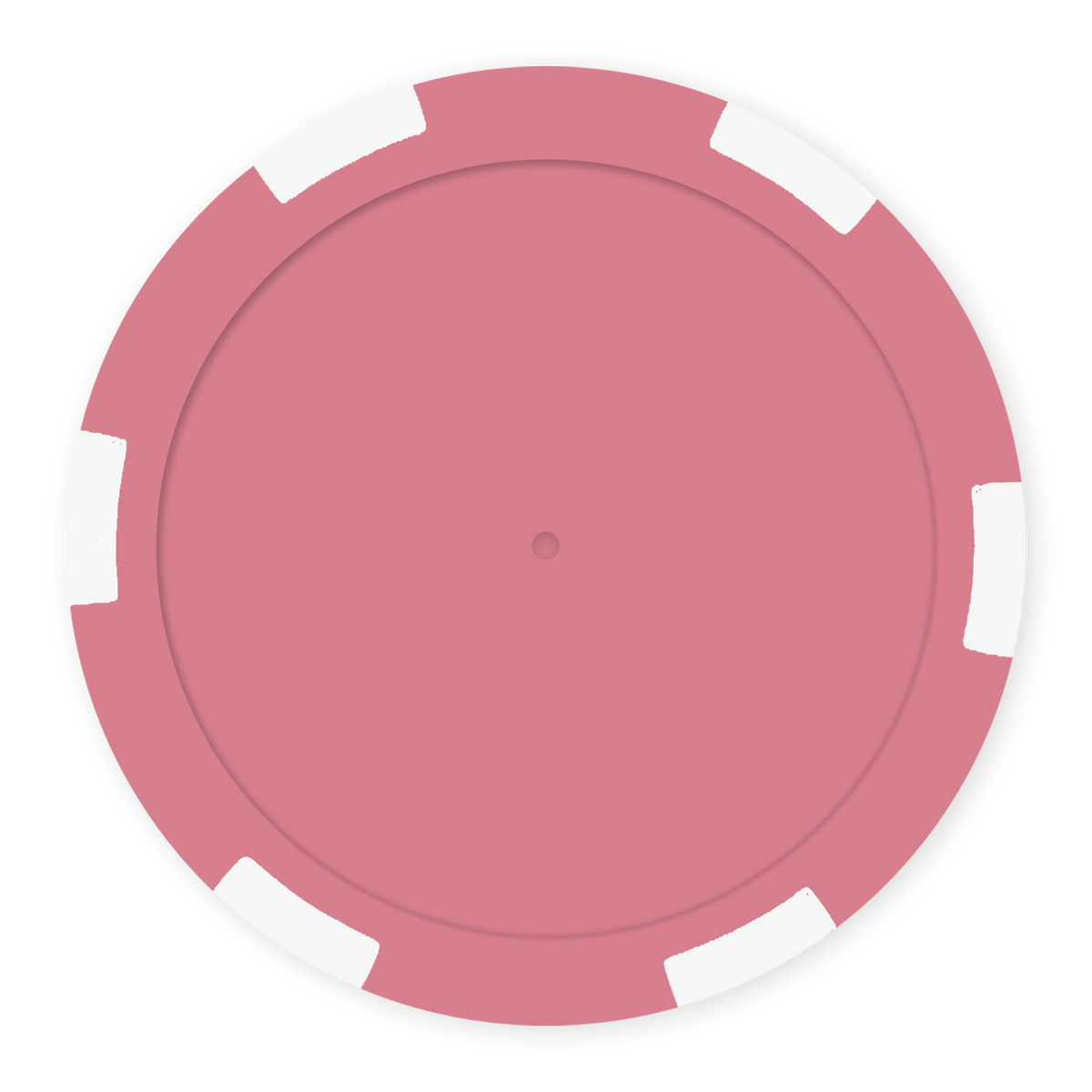 Pink 11 .5 gram clay composite 6-stripe poker chip - Insert ready