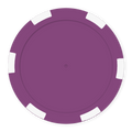 Purple 6-Stripe Insert-Ready Blank Poker Chips - 11.5g, Recessed Center