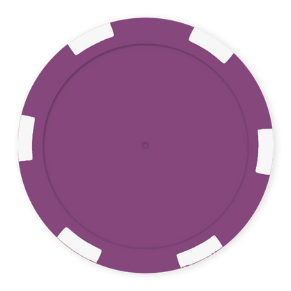 Purple 11 .5 gram clay composite 6-stripe poker chip - Insert ready