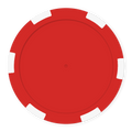 Red 6-Stripe Insert-Ready Blank Poker Chips - 11.5g, Recessed Center