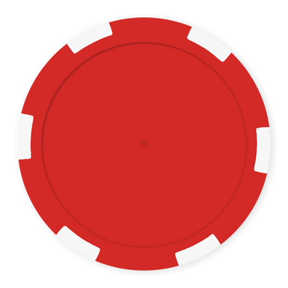 Red 11 .5 gram clay composite 6-stripe poker chip - Insert ready