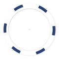 White 6-Stripe Insert-Ready Blank Poker Chips - 11.5g, Recessed Center