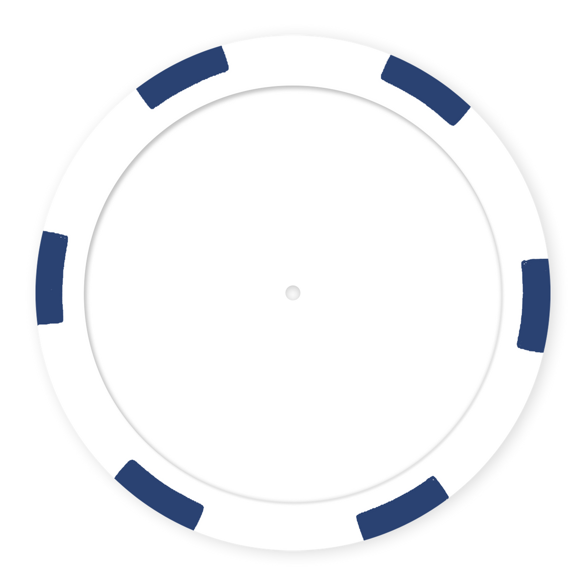White 11 .5 gram clay composite 6-stripe poker chip - Insert ready