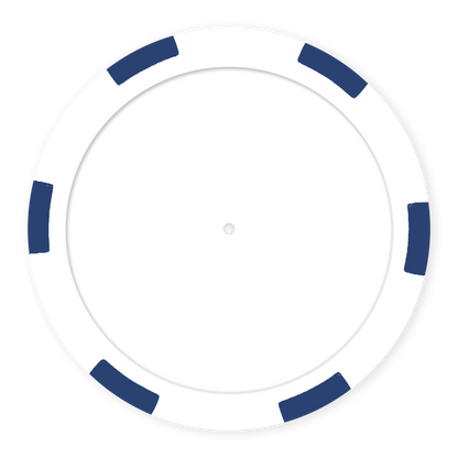 White 11 .5 gram clay composite 6-stripe poker chip - Insert ready