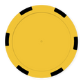 Yellow 6-Stripe Insert-Ready Blank Poker Chips - 11.5g, Recessed Center