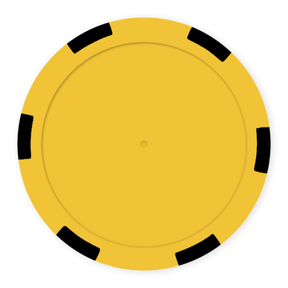 Yellow  11 .5 gram clay composite 6-stripe poker chip - Insert ready