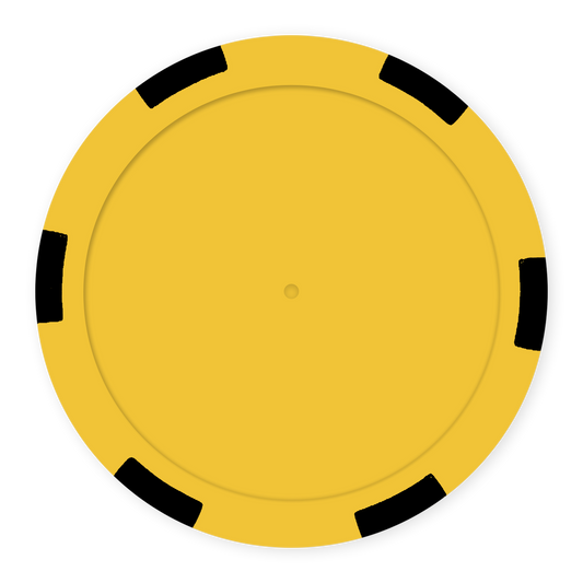 Yellow  11 .5 gram clay composite 6-stripe poker chip - Insert ready