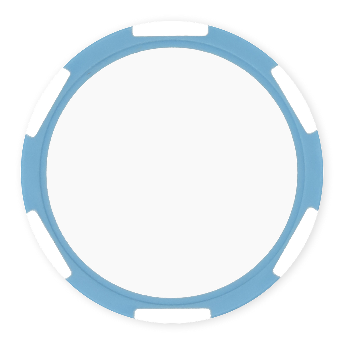 Baby Blue 11 gram clay composite poker chip with six stripes, UV direct print ready
