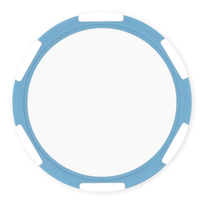 Baby Blue 11 gram clay composite poker chip with six stripes, UV direct print ready
