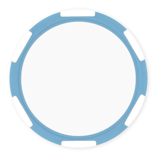 Baby Blue 11 gram clay composite poker chip with six stripes, UV direct print ready
