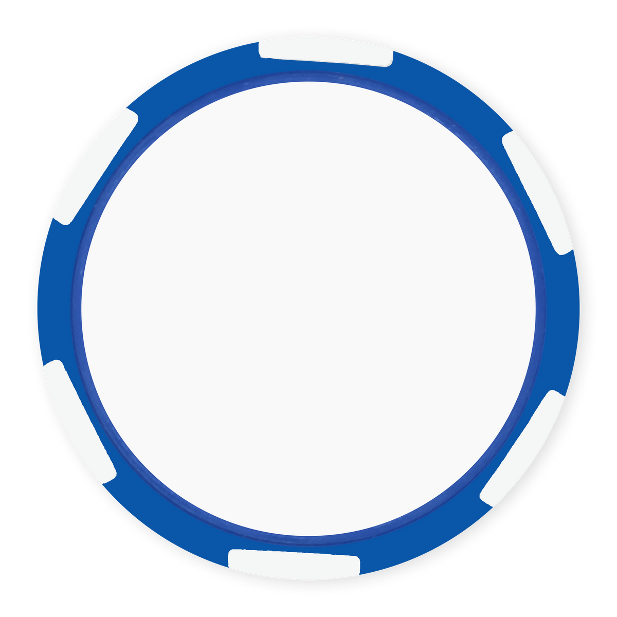Blue 11 gram clay composite poker chip with six stripes, UV direct print ready

