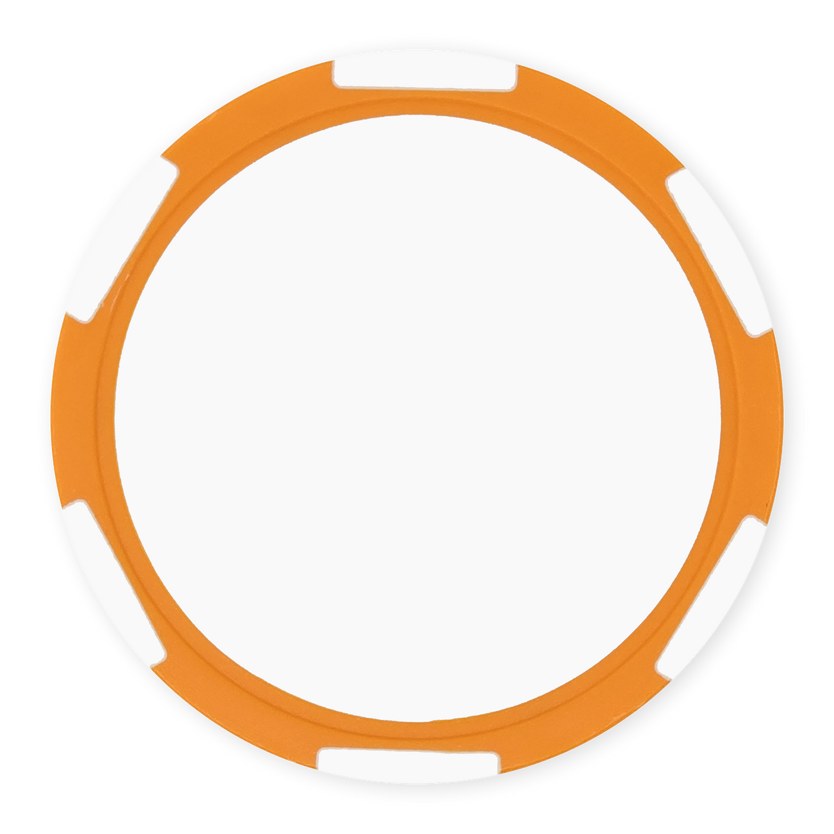 Orange 11 gram clay composite poker chip with six stripes, UV direct print ready
