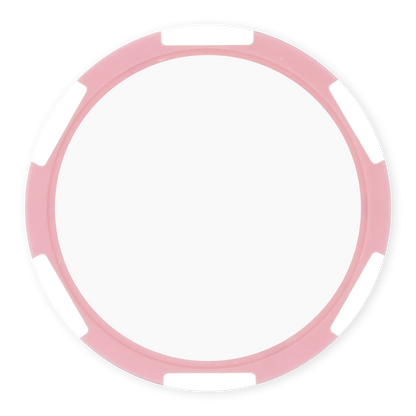 Pink 11 gram clay composite poker chip with six stripes, UV direct print ready
