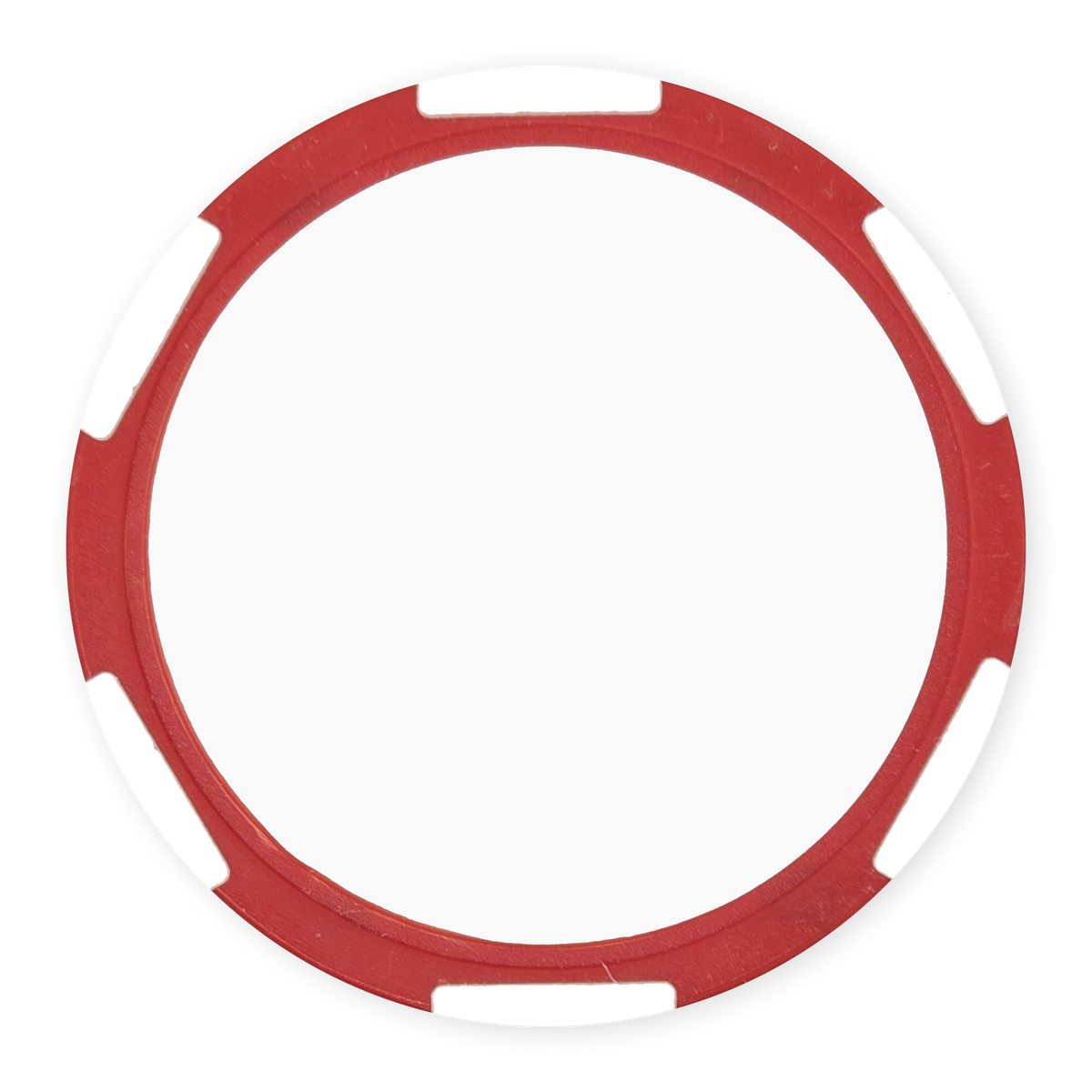 Red 11 gram clay composite poker chip with six stripes, UV direct print ready
