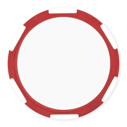 Red 11 gram clay composite poker chip with six stripes, UV direct print ready
