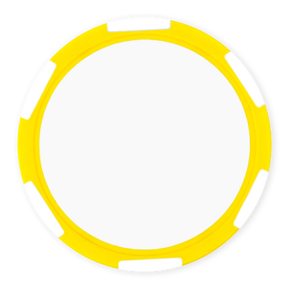 Yellow 11 gram clay composite poker chip with six stripes, UV direct print ready
