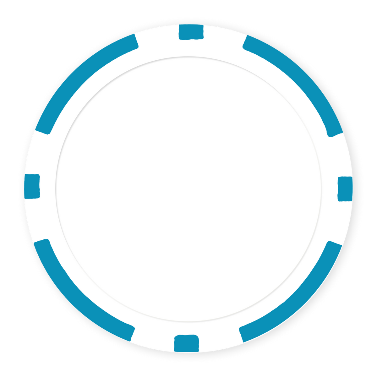 Baby Blue 8-Stripe 11 .5 gram clay composite poker chip , UV direct print & insert ready