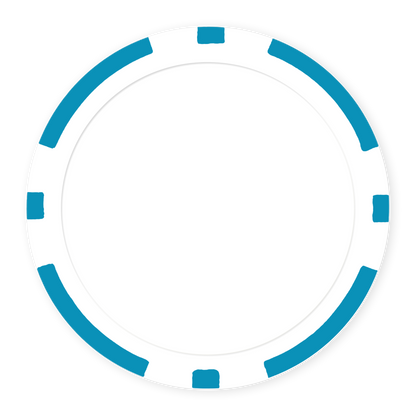 Baby Blue 8-Stripe 11 .5 gram clay composite poker chip , UV direct print & insert ready