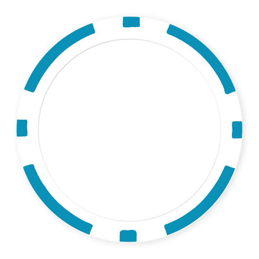 Baby Blue 8-Stripe 11 .5 gram clay composite poker chip , UV direct print & insert ready