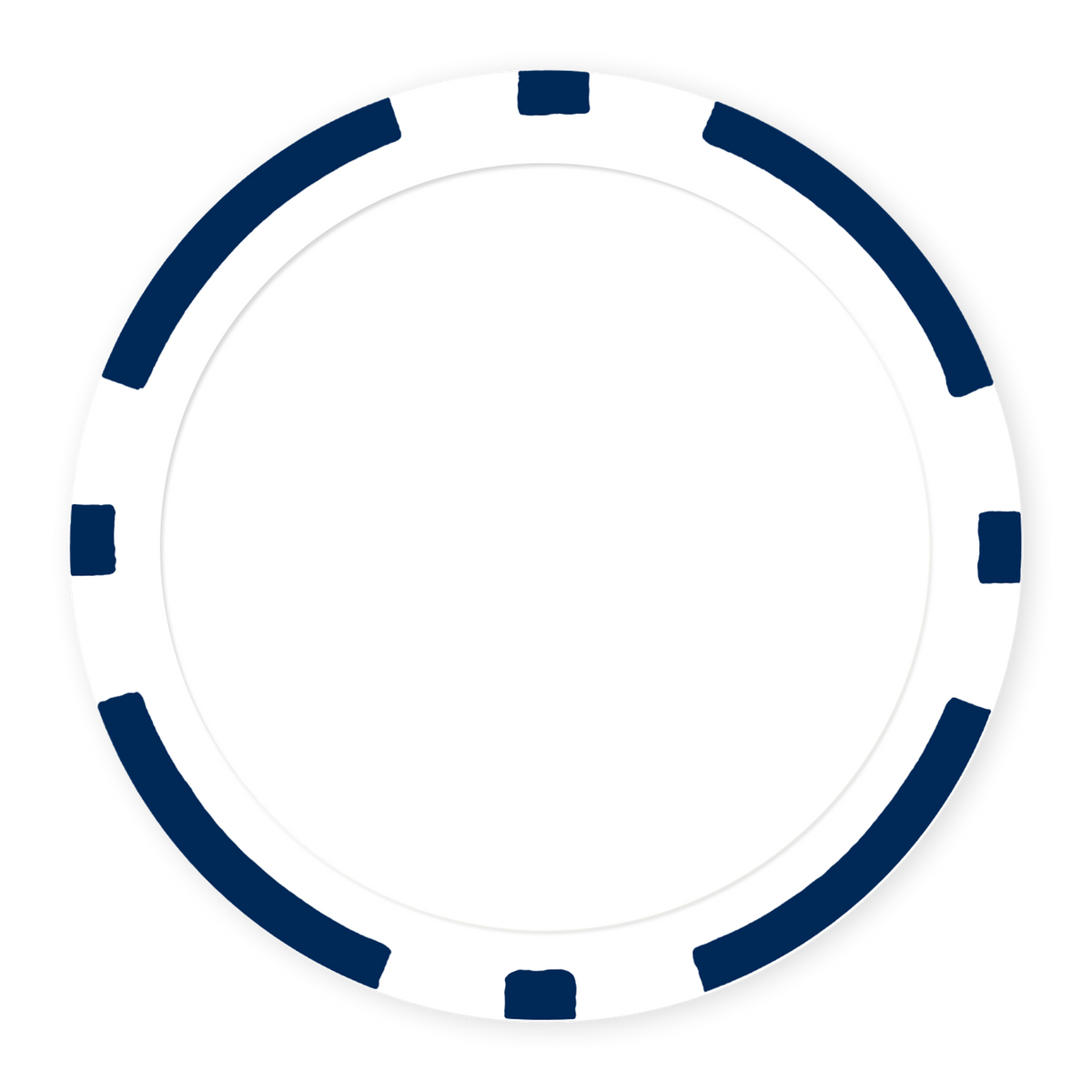Blue 8-Stripe 11 .5 gram clay composite poker chip , UV direct print & insert ready