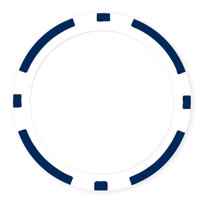 Blue 8-Stripe 11 .5 gram clay composite poker chip , UV direct print & insert ready