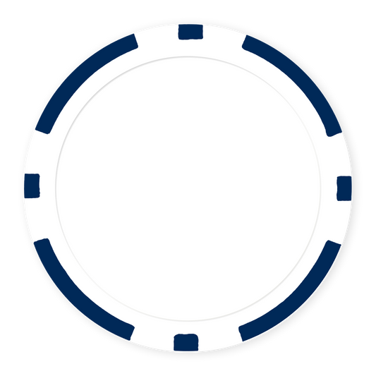 Blue 8-Stripe 11 .5 gram clay composite poker chip , UV direct print & insert ready