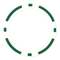 Green 8-Stripe Blank Poker Chips - 11.5g, UV Print & Insert Ready
