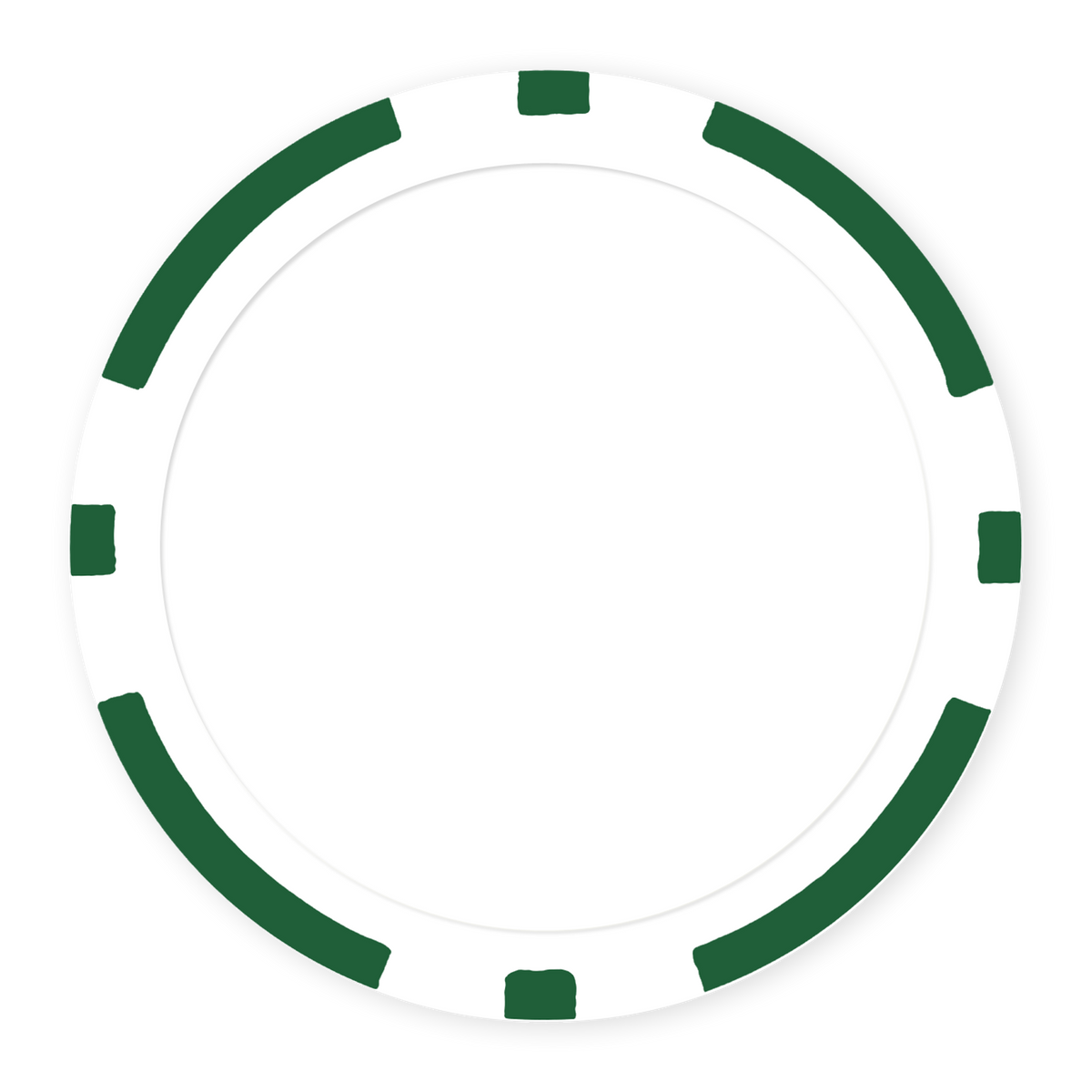 Green 8-Stripe 11 .5 gram clay composite poker chip , UV direct print & insert ready
