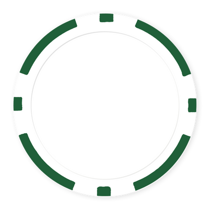 Green 8-Stripe 11 .5 gram clay composite poker chip , UV direct print & insert ready