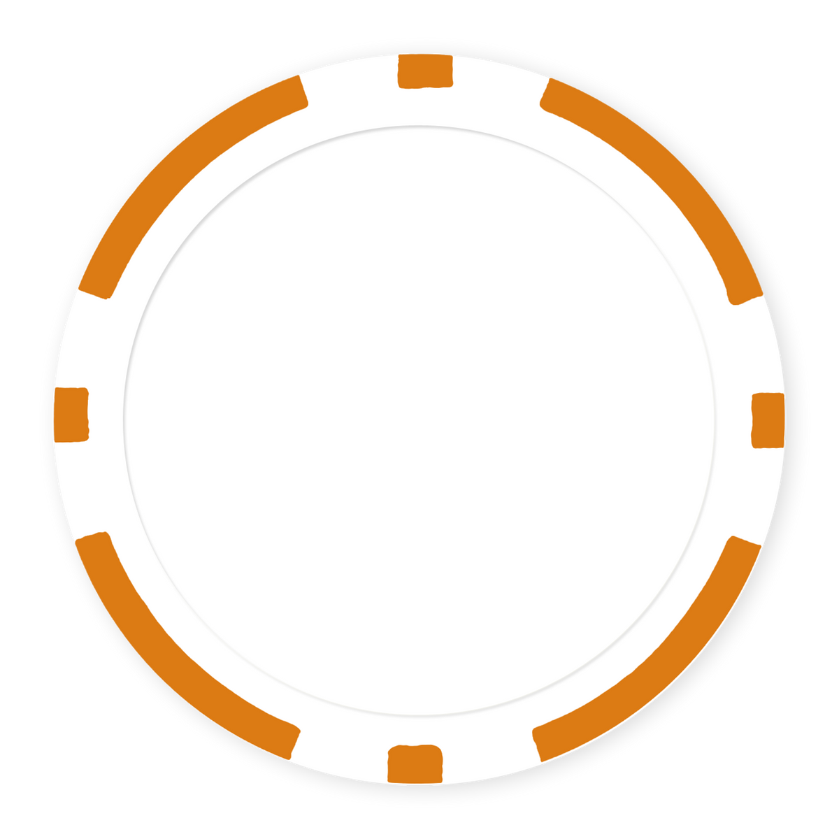 Orange 8-Stripe 11 .5 gram clay composite poker chip , UV direct print & insert ready