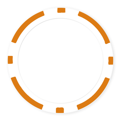 Orange 8-Stripe 11 .5 gram clay composite poker chip , UV direct print & insert ready