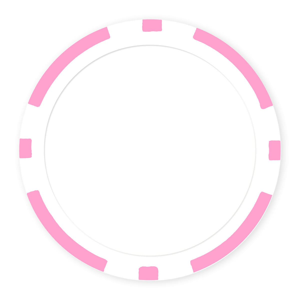 Pink 8-Stripe 11 .5 gram clay composite poker chip , UV direct print & insert ready