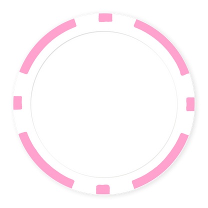 Pink 8-Stripe 11 .5 gram clay composite poker chip , UV direct print & insert ready