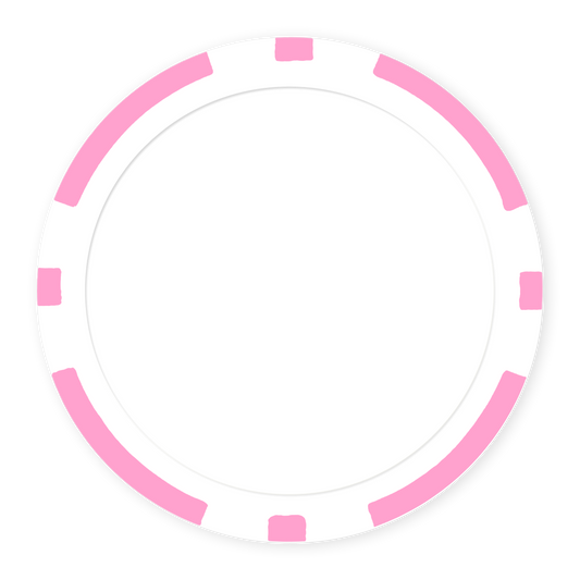 Pink 8-Stripe 11 .5 gram clay composite poker chip , UV direct print & insert ready