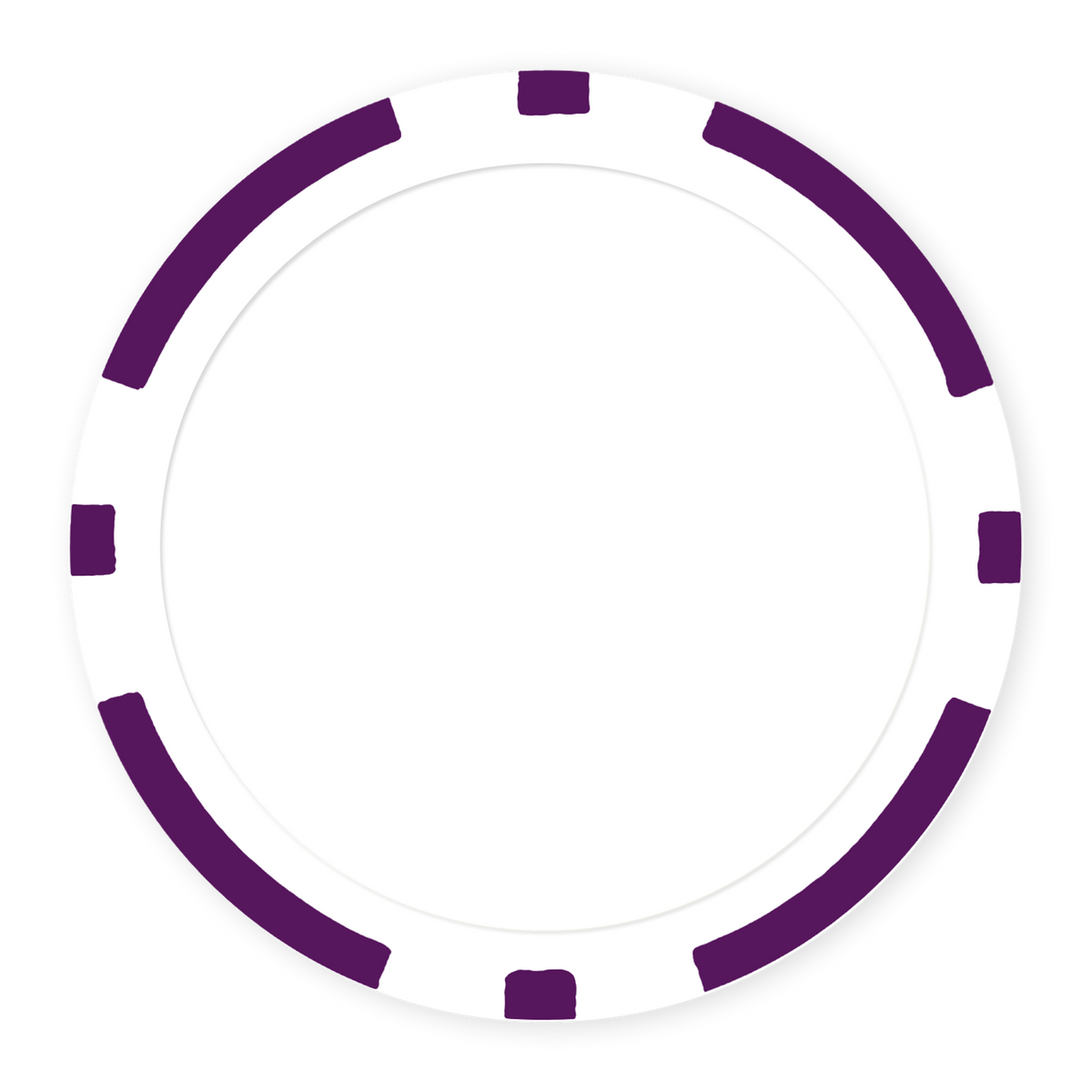 Purple 8-Stripe Blank Poker Chips - 11.5g, UV Print & Insert Ready