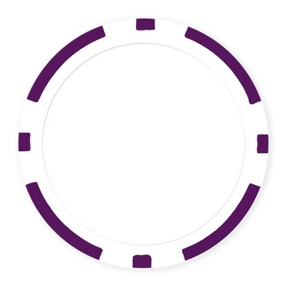 Purple 8-Stripe Blank Poker Chips - 11.5g, UV Print & Insert Ready