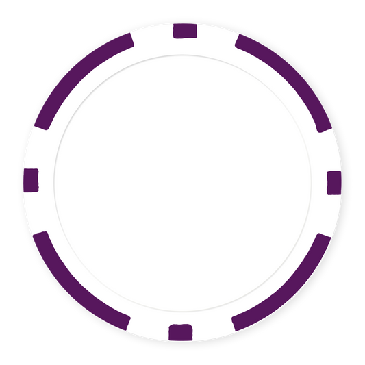 Purple 8-Stripe Blank Poker Chips - 11.5g, UV Print & Insert Ready